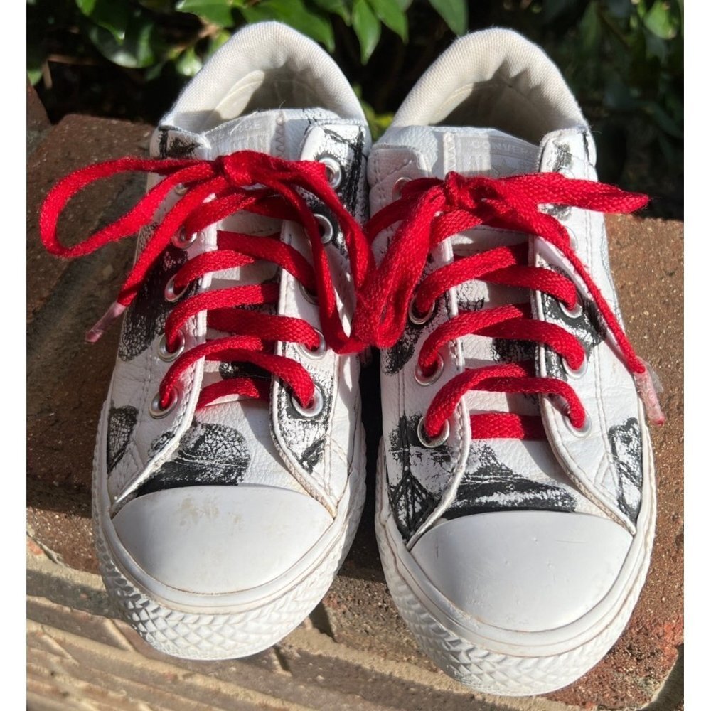 Youth White & Black Converse Allstars  Sneakers —2